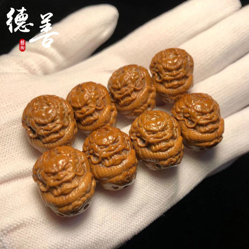 紫金鼠三通招财鼠雕刻龙头佛头配饰文玩菩提子手串搭配diy单籽