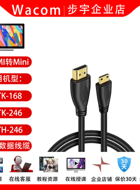 Wacom Cintiq16/24屏DTK168 246数位屏HDMI转mini HDMI视频连接线