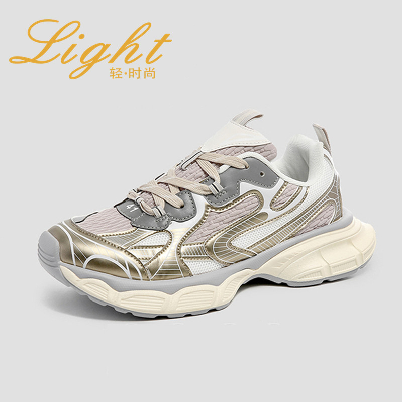 Light轻时尚男鞋秋季爆款情侣运动潮鞋子男ins厚底百搭老爹鞋冬天