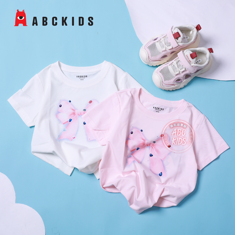 abckids童装夏装女童短袖t恤