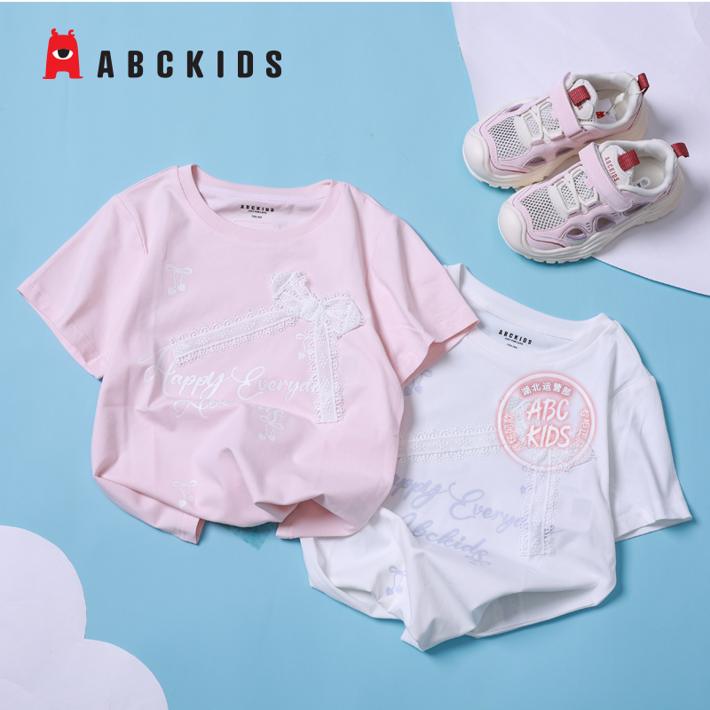 abckids童装儿童短袖t恤女童上衣