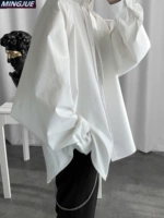 Небольшая дизайнерская рубашка для отдыха, оверсайз, тренд сезона