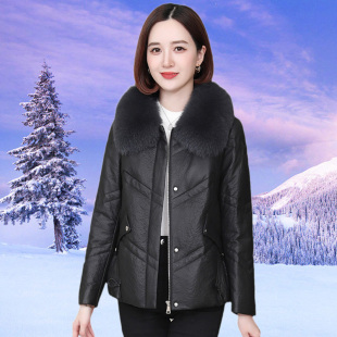 海宁绵羊皮夹克女款真皮羽绒服女短款2026冬季新款狐狸毛皮草外套