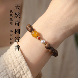 天然沉香蜜蜡手串叠戴手链绿松石和田玉南红朱砂玛瑙猛犸青金石