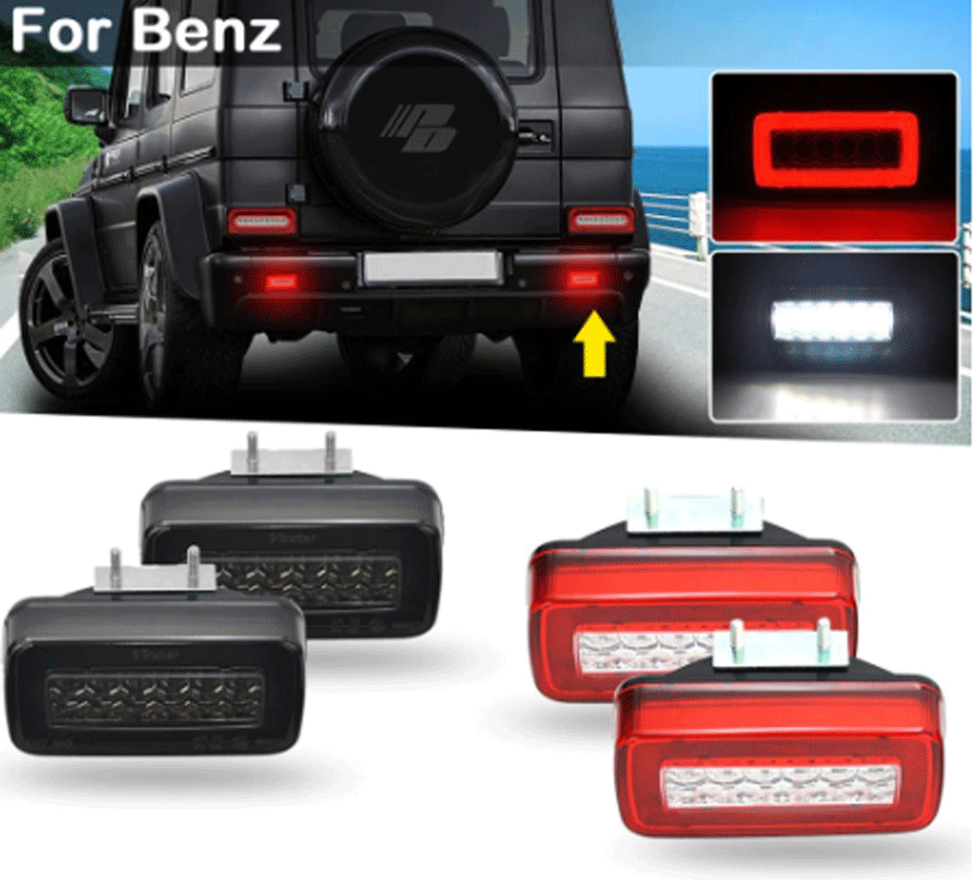 适用奔驰G350G500G55G63熏黑尾灯流光老改新款LED流水跑马刹车灯