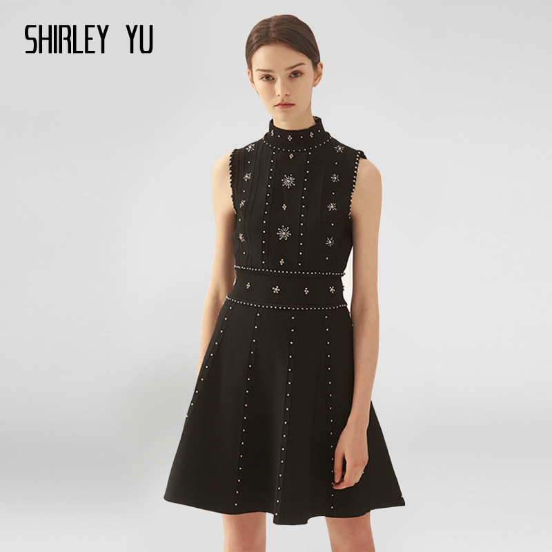 SHIRLEYYU小礼服短裙重工钉珠