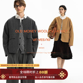 极简老钱风慵懒绅士圆领拉链外套 680G毛呢绒 Unvesno