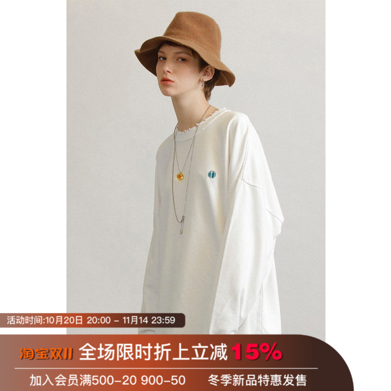 unvesno破洞打底日系衫