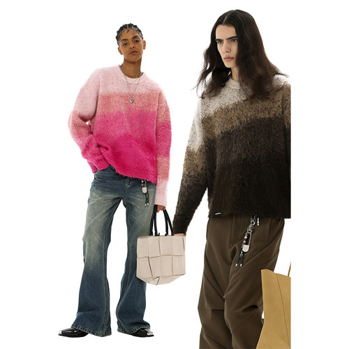 渐变色套头毛衣UNVESNO