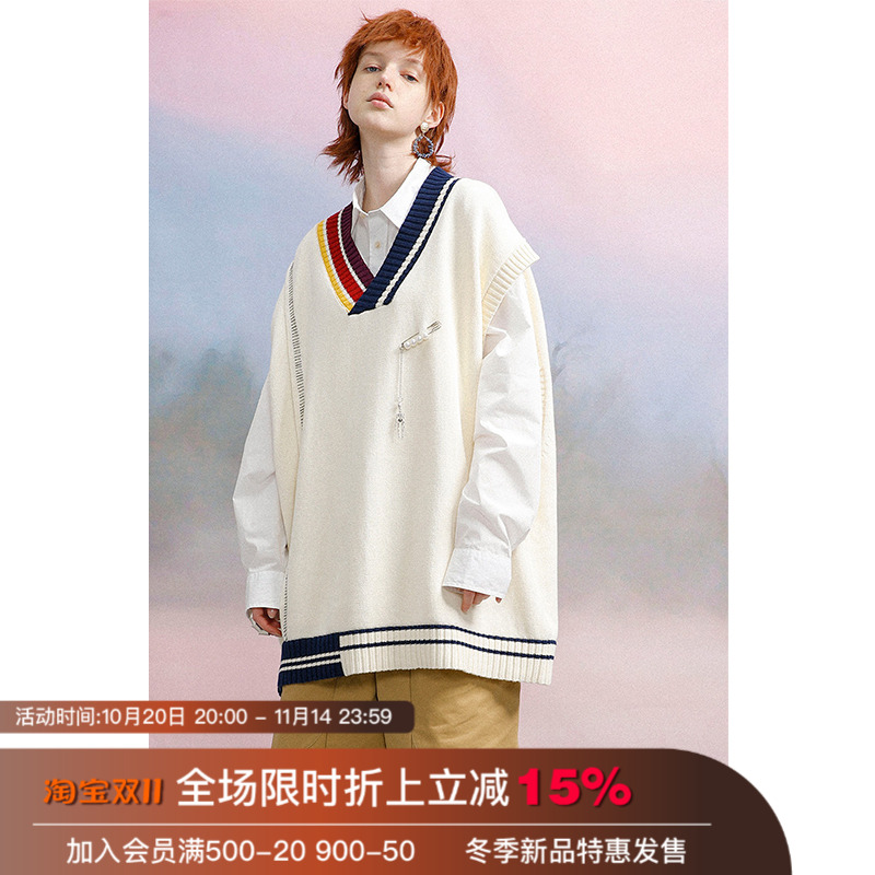 肖战毛衣背心UNVESNO肖战同款V领