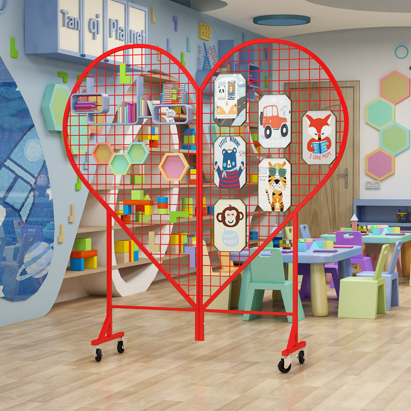 心形立式网格展示架婚庆饰品促销会幼儿园作品商超货架照片R挂架