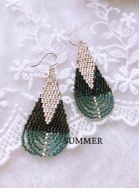 summer手作｜miyuki米珠串珠手工ins风日式气质春夏度假耳环耳饰