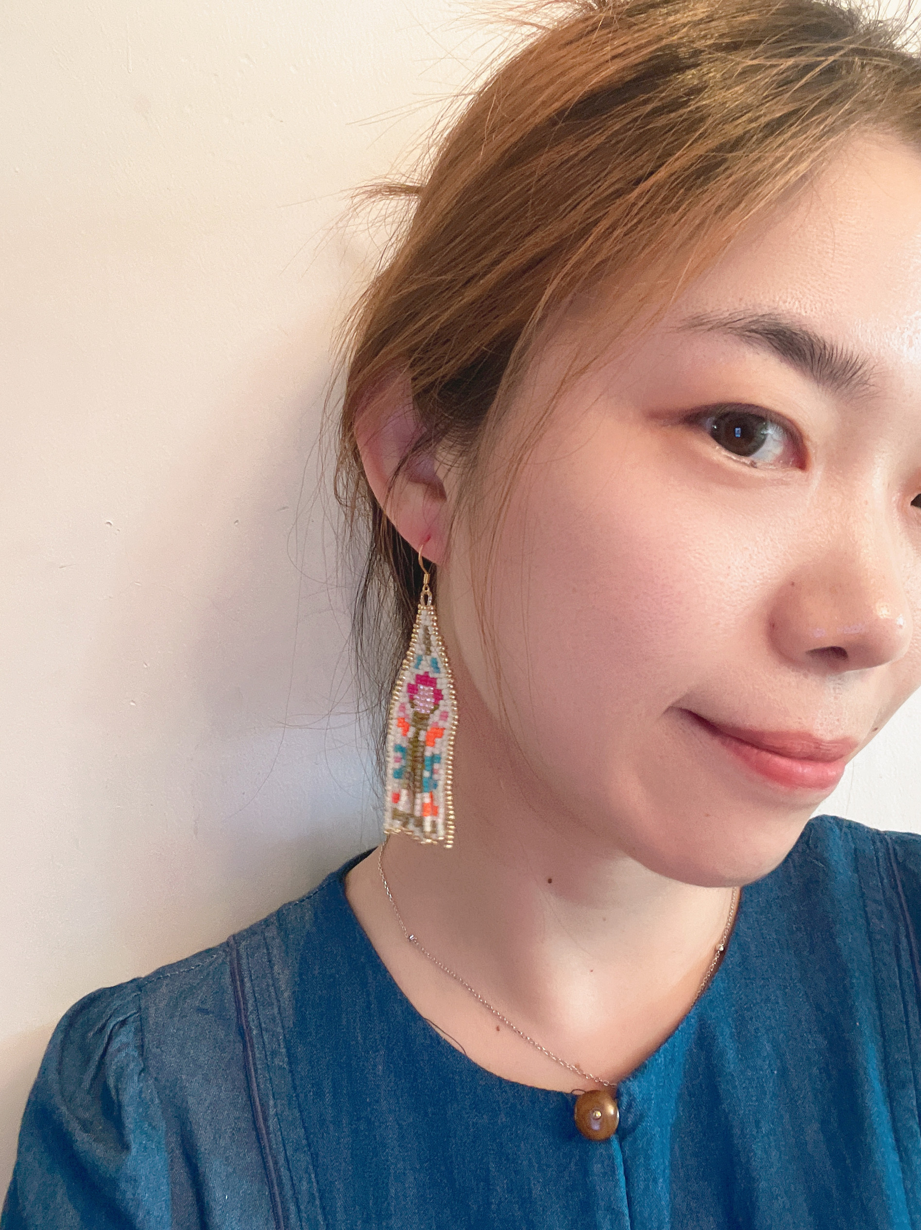 summer手作|波西米亚度假风复古花卉拍照搭配串珠流苏耳环耳夹