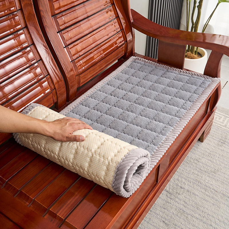 2026新款红木沙发垫加厚防滑秋冬季实木坐座垫毛绒新中式椅垫定制