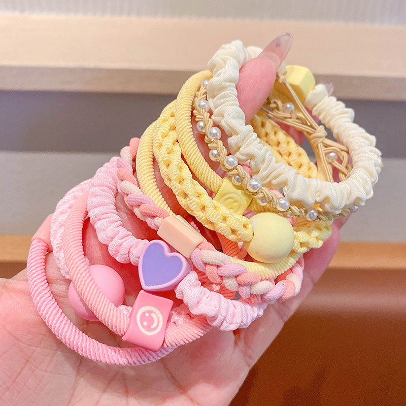 儿童皮筋弹力耐用扎头绳头饰小女孩不伤发圈新款高颜值马尾橡皮绳