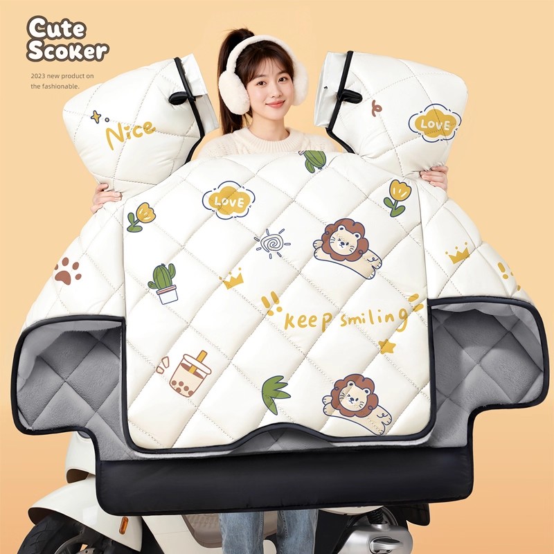 电动车挡风被冬季加绒加厚