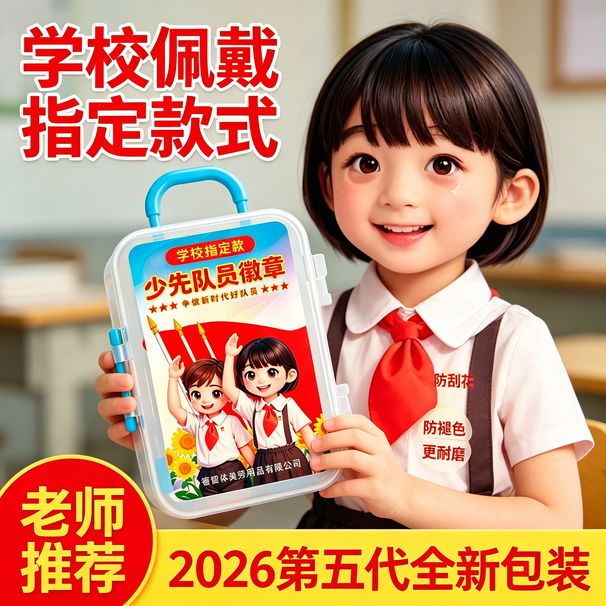 30个标准少先队队徽安全别针款新款小学生少先队员标志专用徽章校徽