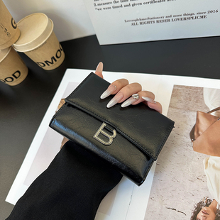 小众设计高级感中长款钱包女款简约复古多卡位大容量多功能手拿包