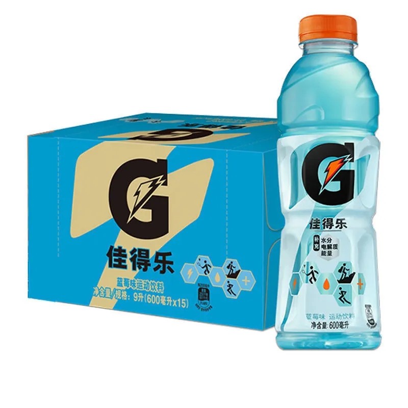 26年新货 百事可乐佳得乐蓝莓味西柚柠檬橙味运动饮料600ml*15瓶