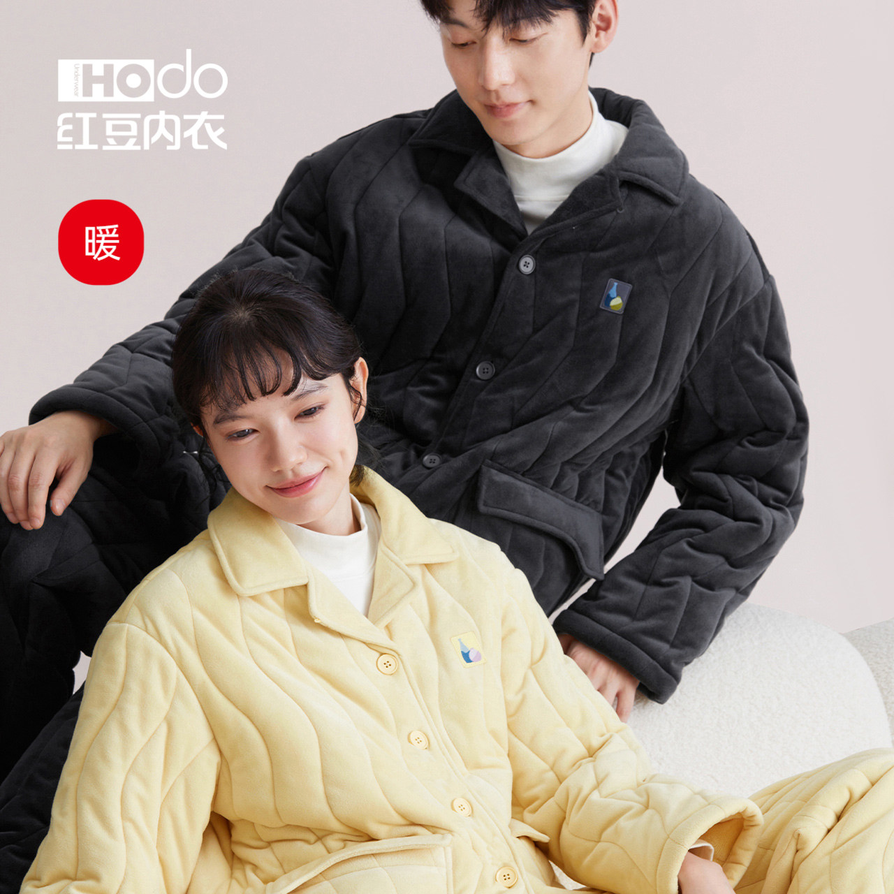 红豆夹棉睡衣情侣三层加厚珊瑚绒女士秋冬季加绒男士家居服套装预,女士内衣/男士内衣/家居服,睡衣/家居服套装,淘宝优惠券,粉丝福利购,淘宝优惠卷