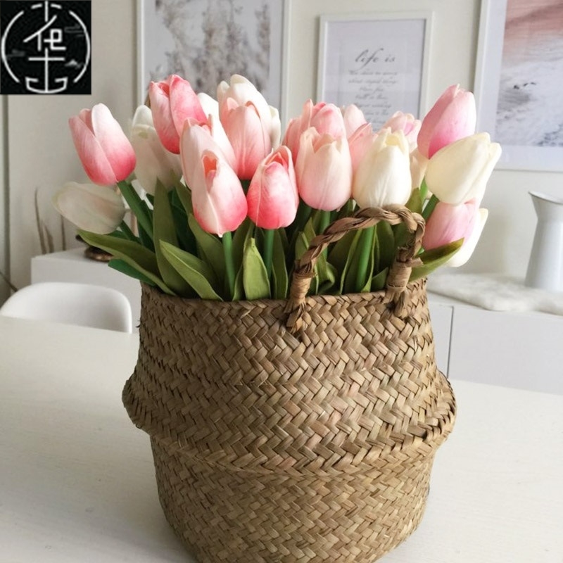 5/10Pcs Tulips Artificial Flower PU Real Touch Tulip Bouquet