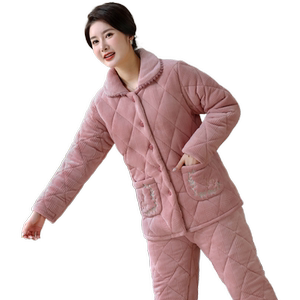 冬季中老年人妈妈睡衣女特厚加厚