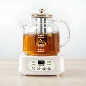 正迈多功能全玻璃养生壶 0胶水花茶壶电热烧水壶煮茶器