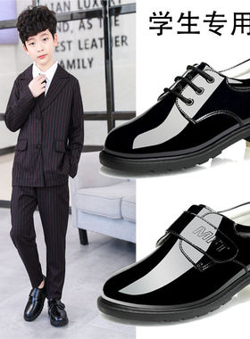 男童皮鞋黑色学生软面2025中大童小男孩白色春秋儿童演出鞋英伦风