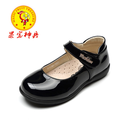 黑色新款学生校园风女童皮鞋