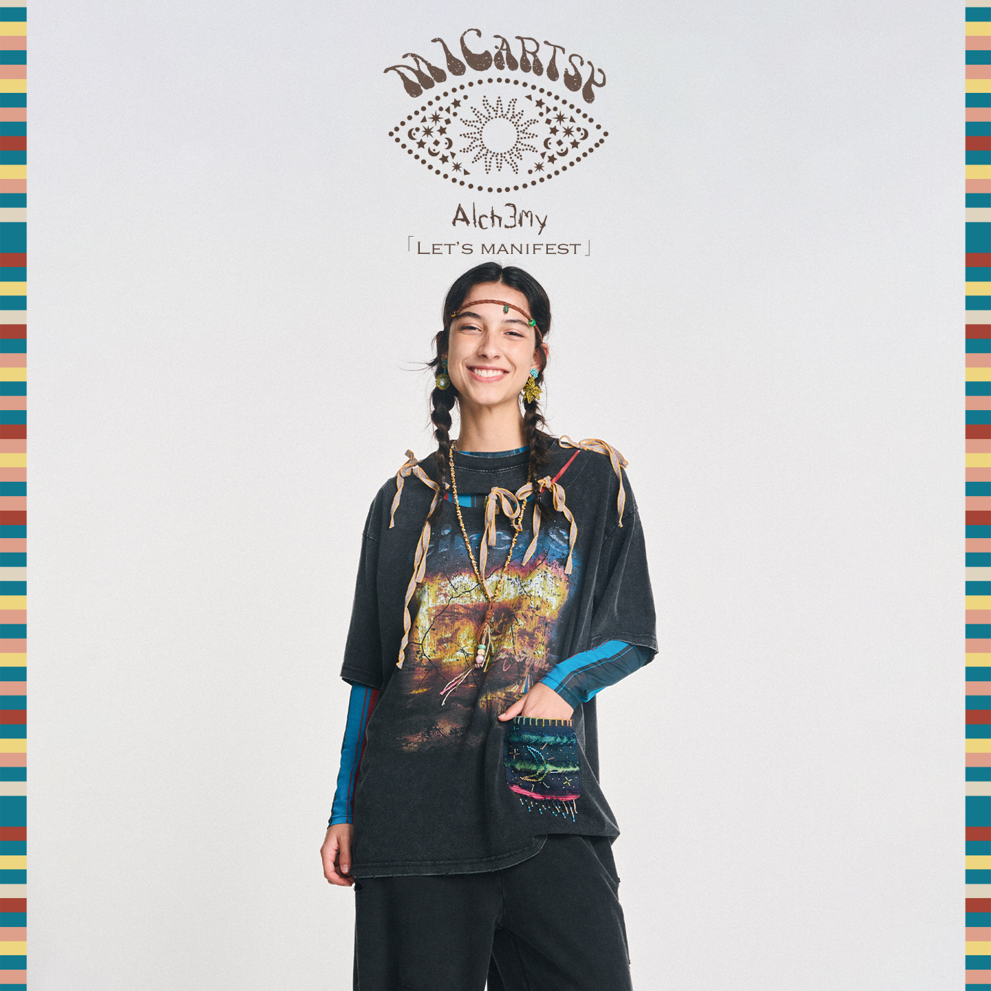 MICartsy秋冬手工钉珠印花T恤