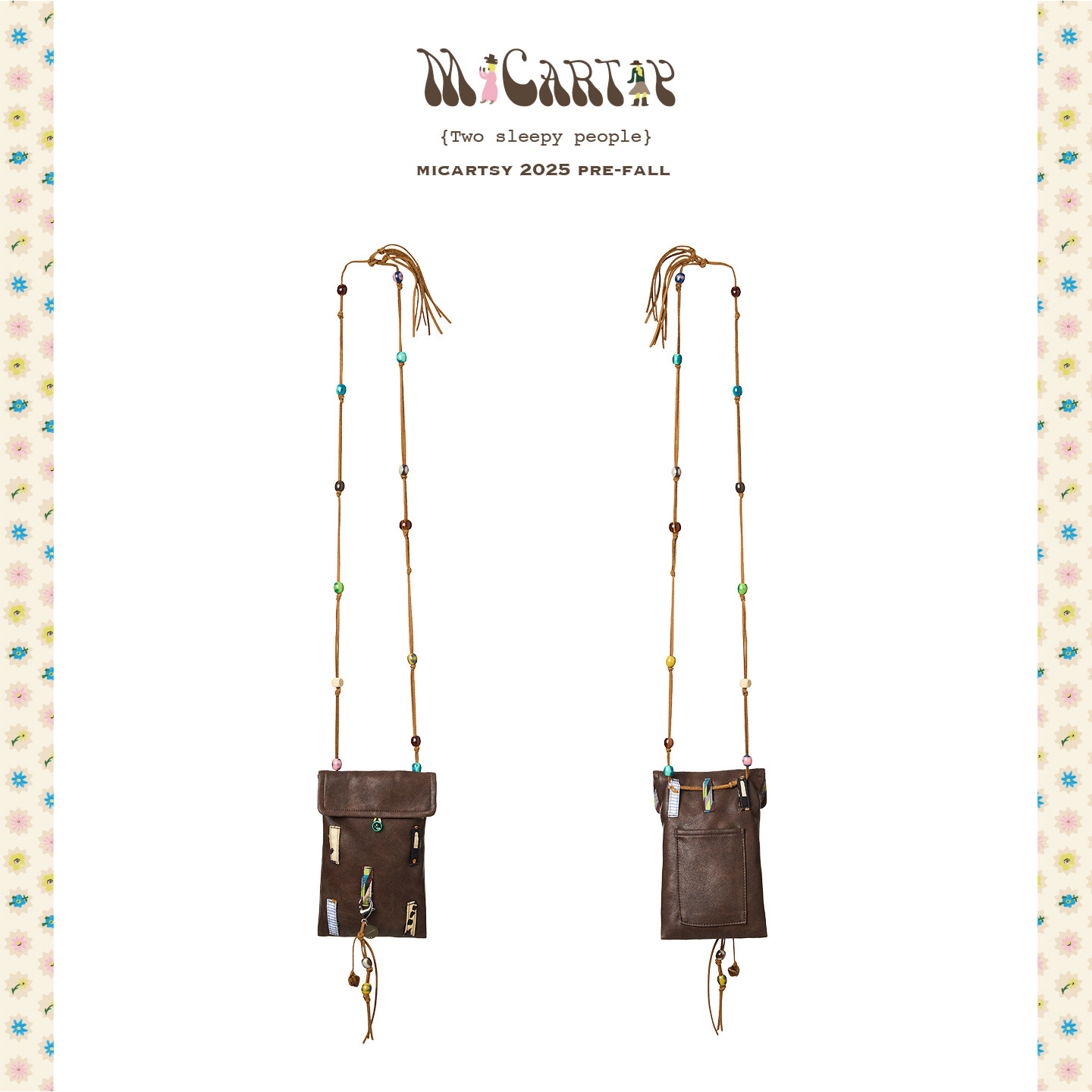 MICartsy王紫珊2025秋冬新款棕色手工小包装饰耳扣翻盖斜挎手机包,箱包皮具/热销女包/男包,通用款女包,淘宝优惠券,粉丝福利购,淘宝优惠卷