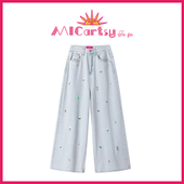 钉珠小众休闲直筒牛仔裤 MICartsy王紫珊配饰车to go系列新款 女