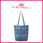 MICartsy王紫珊配饰车to go系列新款 手工笑脸牛仔斜挎单肩包包