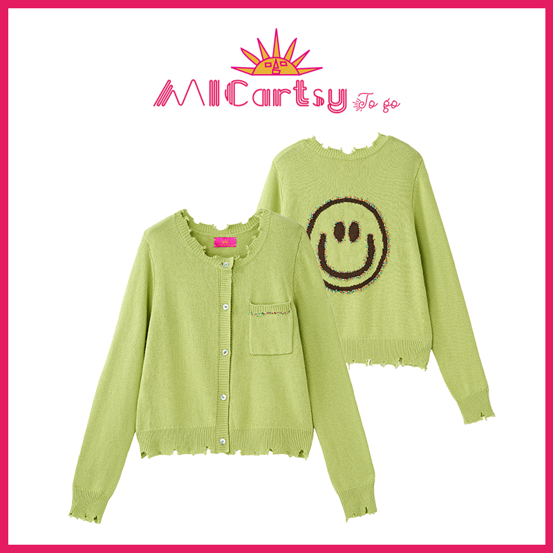 MICartsy单排扣圆领开衫外套