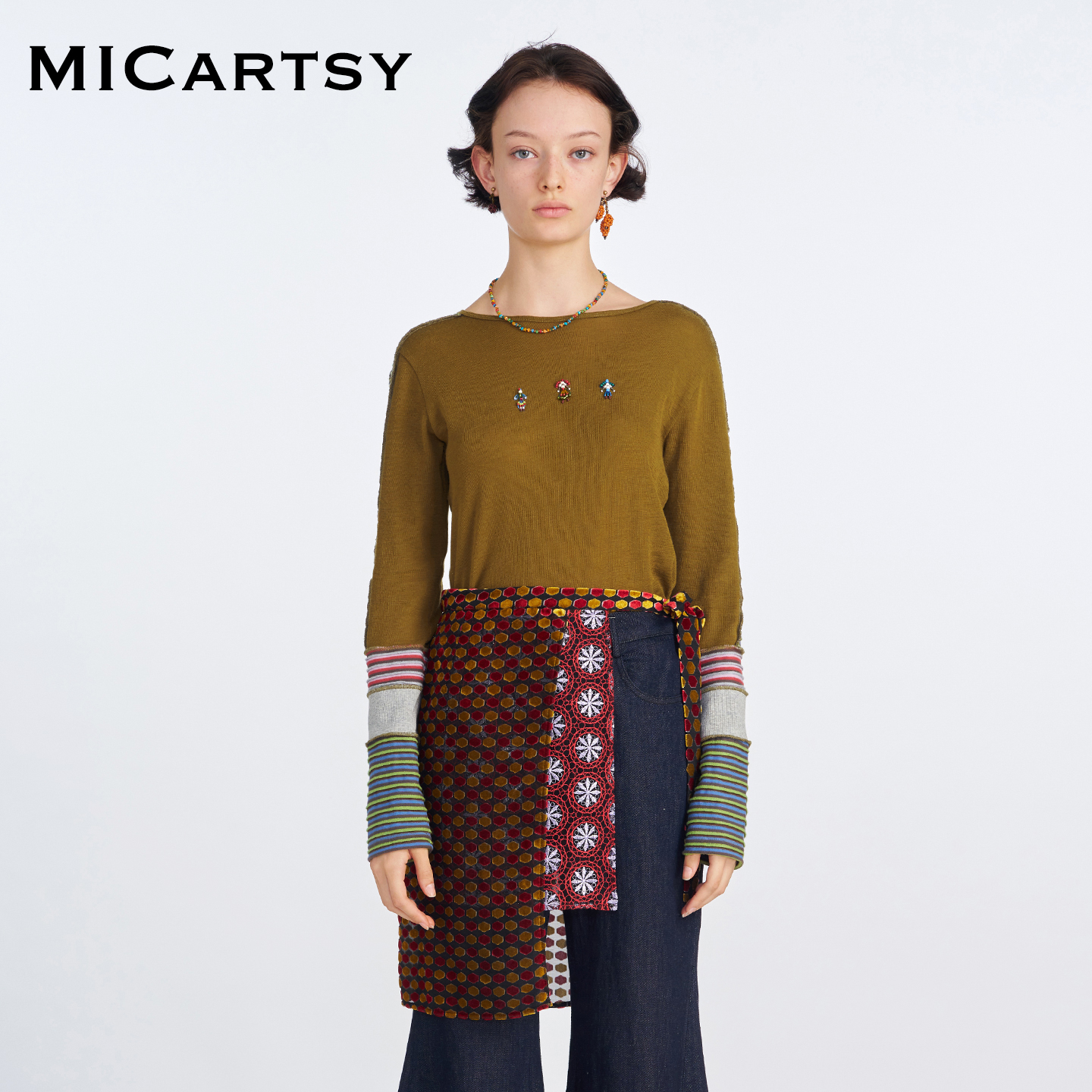 MICartsy,手工钉珠,针织衫