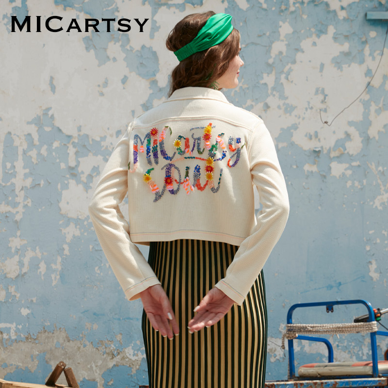 micartsy王紫珊2022春夏新款micartsy soul钉珠华夫格外套女原创