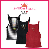 MICartsy王紫珊配饰车to go系列新款 手工钉珠针织吊带背心女小众