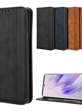 适用于传音Infinix Zero30 5G磁扣复古纹皮套手机壳插卡保护套男