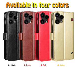 适用于Nothing Phone 3A Lite疯马纹皮套手机壳插卡防摔保护套翻盖式商务男女外壳素皮