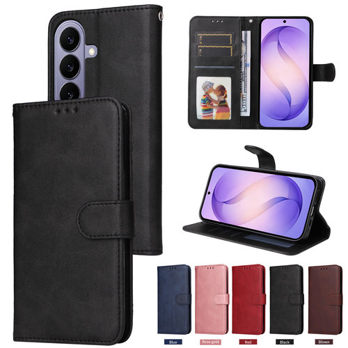 适用于三星Galaxy S27 经典小牛纹皮套手机壳翻盖式插卡防摔保护套男女外壳素皮