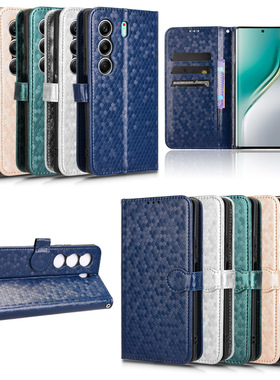 适用于传音Tecno Camon 40 Pro 4G 5G波点纹皮套手机壳插卡防摔保护套翻盖式商务外壳男女