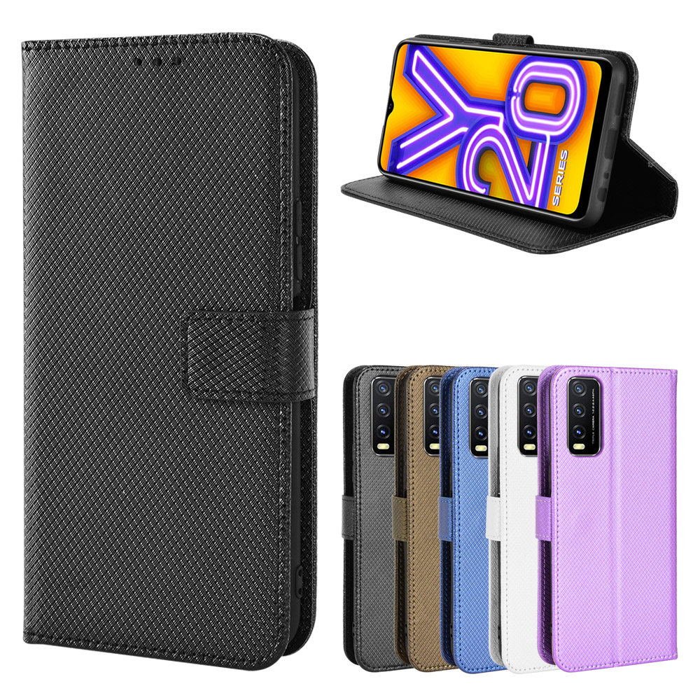 适用于VIVO Y20 2020/Y20i/Y20S/Y12S/Y11s钻石纹插卡皮套手机壳