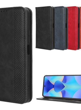 适用于传音Tecno Spark10 Pro/KI7磁扣复古纹皮套插卡手机壳翻盖