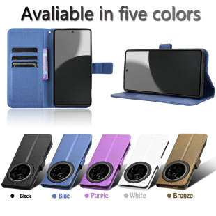 适用于夏普Aquos R9 Pro，SH-54E钻石纹皮套手机壳插卡防摔保护套翻盖式商务壳男女外壳