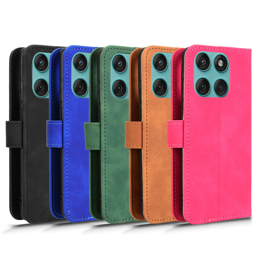 适用于MOTO Edge 60 Fusion肤感小牛纹皮套手机壳插卡防摔保护套翻盖式