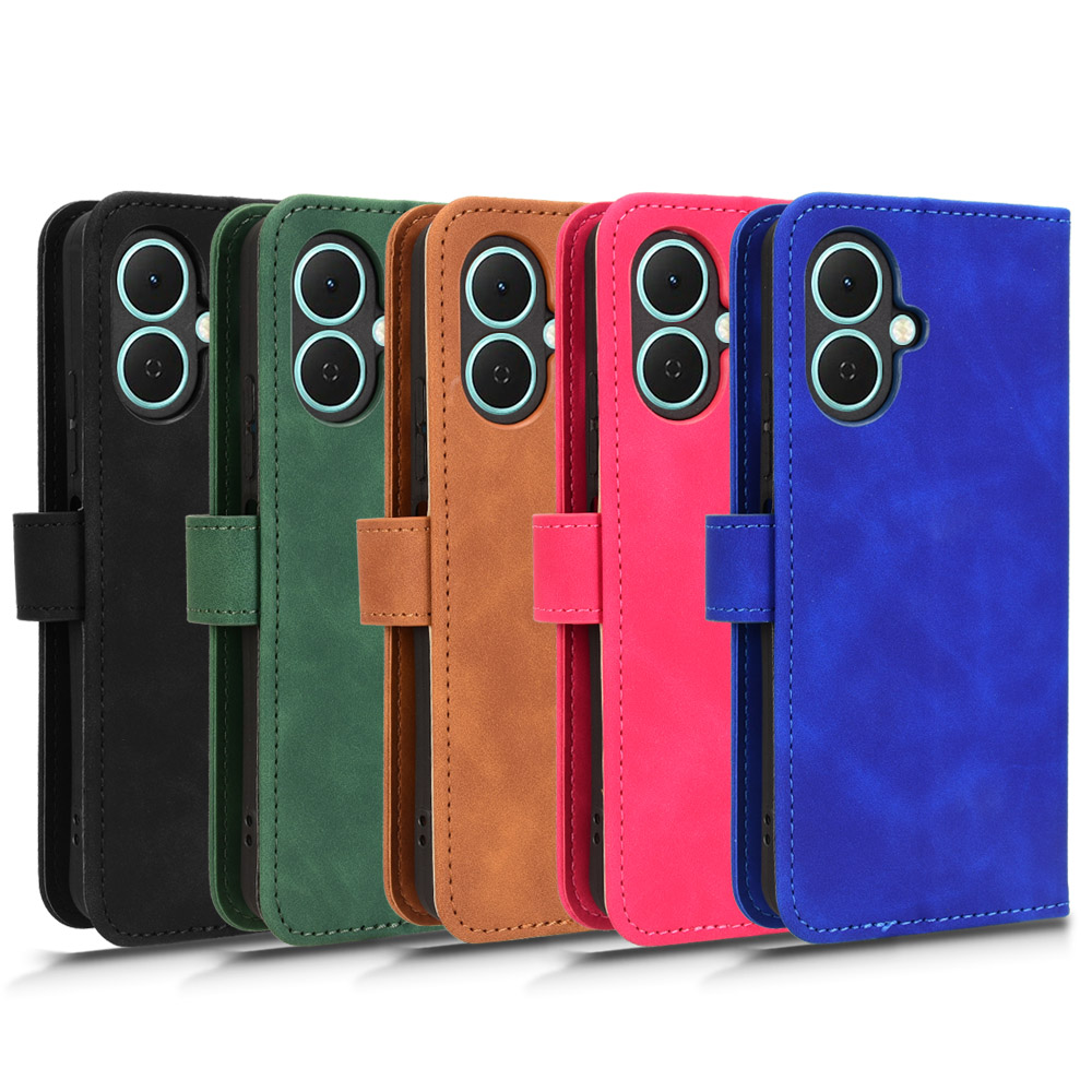 适用于传音Tecno Spark Go 2，KM4肤感小牛纹皮套手机壳插卡防摔保护套翻盖式男女素皮