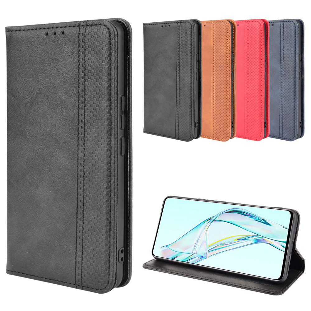 适用于中兴axon 30 5g磁扣复古纹插卡皮套手机壳翻盖式防摔保护套