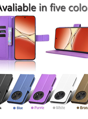 适用于OPPO F29 Pro 5G国外版，A5 Pro 5G 2025国内版钻石纹皮套手机壳插卡防摔保护套商务男女外壳