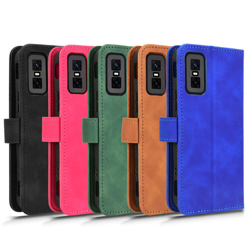 适用于传音Infinix GT 30 Pro 5G，X6873肤感小牛纹皮套手机壳插卡防摔保护套翻盖式男女素皮