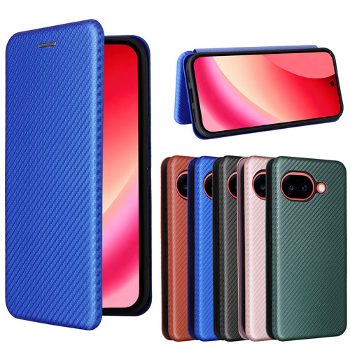 适用于谷歌Pixel 11A磁吸碳纤维纹手机壳翻盖式插卡保护套商务外壳防摔男女